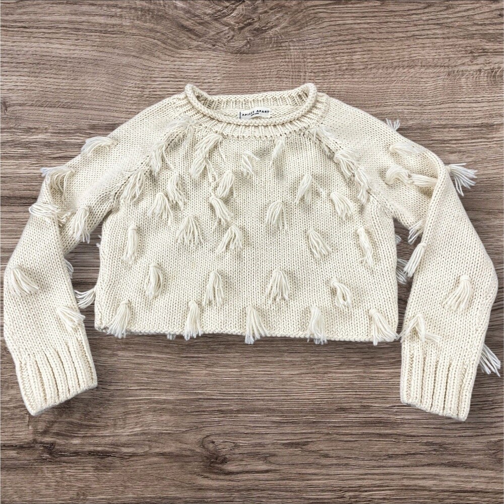 Apiece Apart Luluc Alpaca Blend Fringe Crew Sweater  Women’s‎ XS